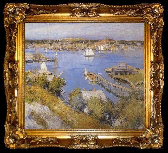 framed  Metcalf, Willard Leroy Gloucester Harbor, ta009-2